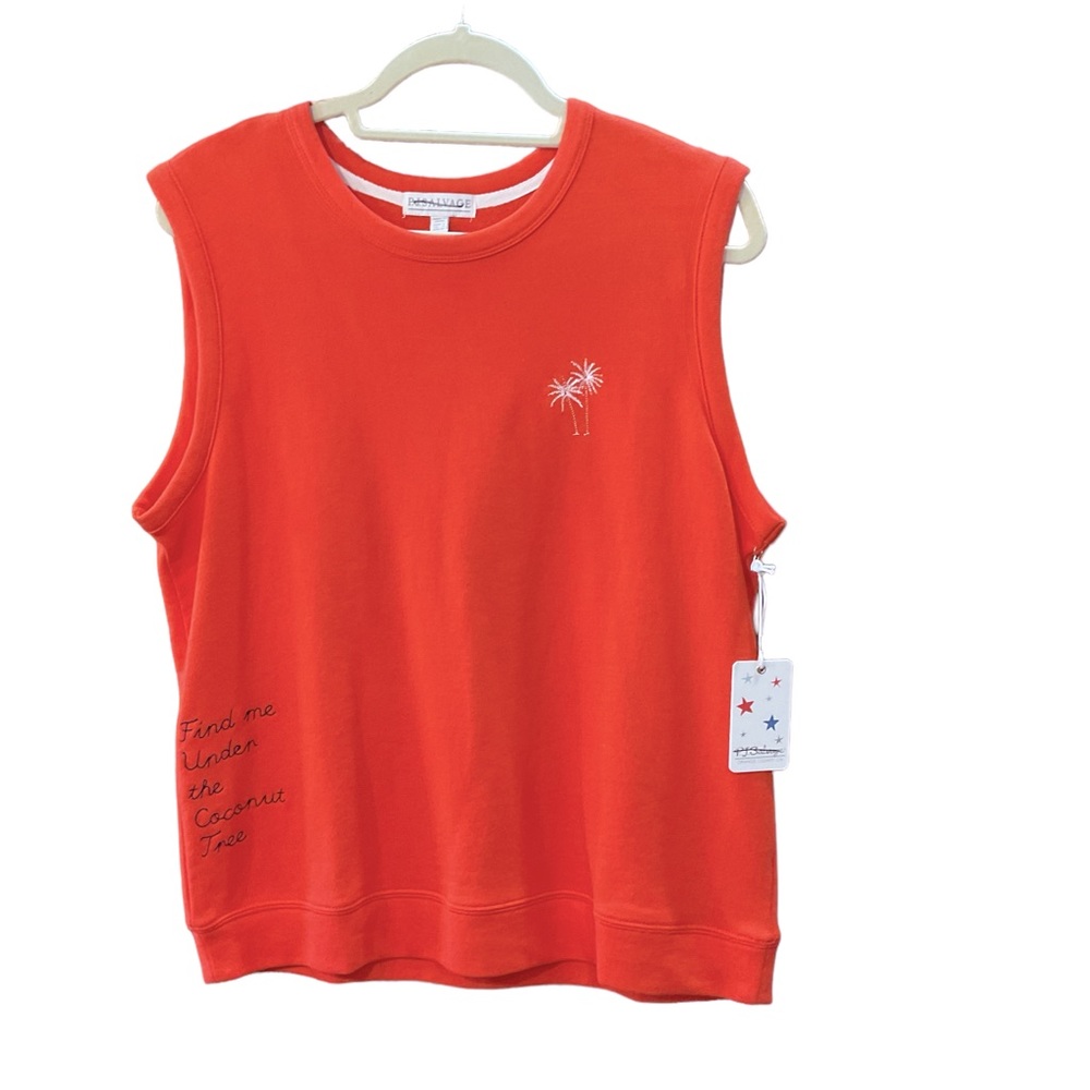 P J Salvage Orange women’s top Sz L NWT‎